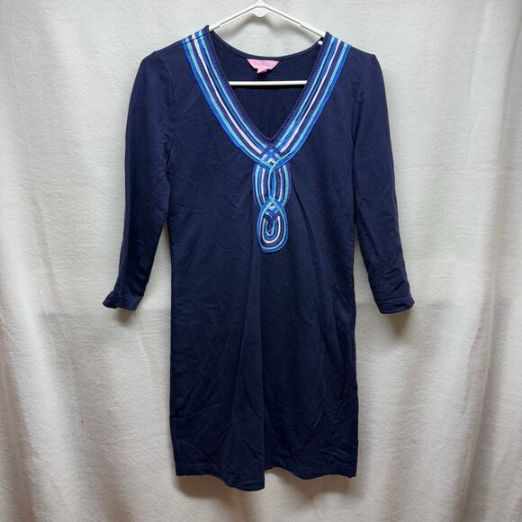 Lily Pulitzer Blue Midi Dress - Size Medium - Perfect! - Picture 1 of 5